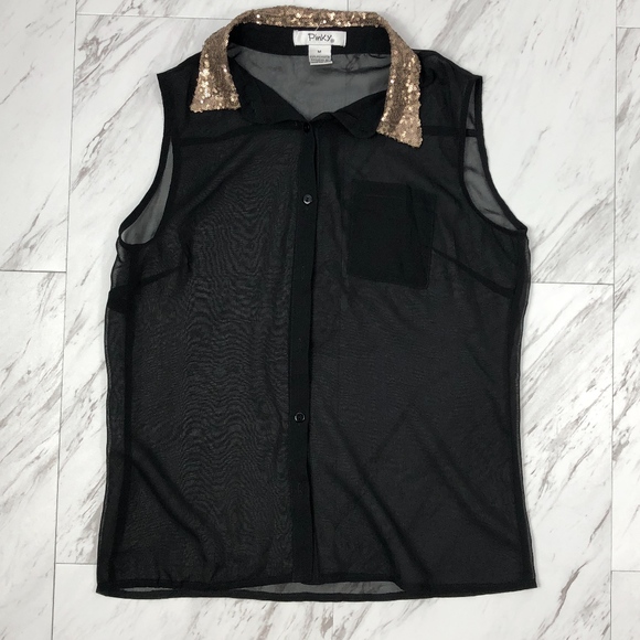 Pinky Tops - Sheer Sleeveless Blouse Size Medium NWOT